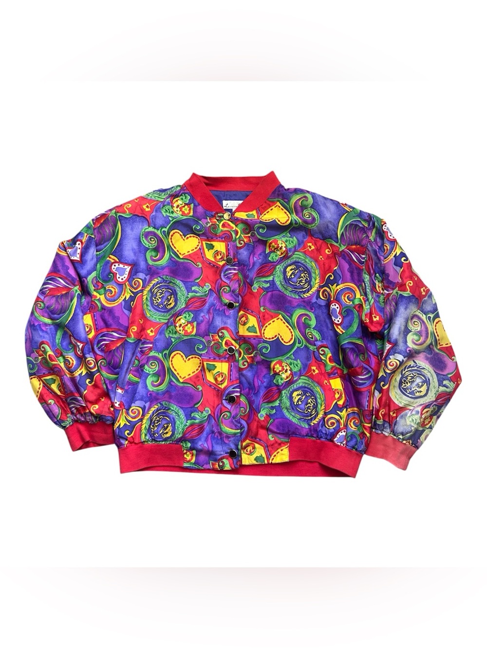 Vintage Lauren Brooke 100% Silk Bold Colored Fun Design Plus Size Jacket